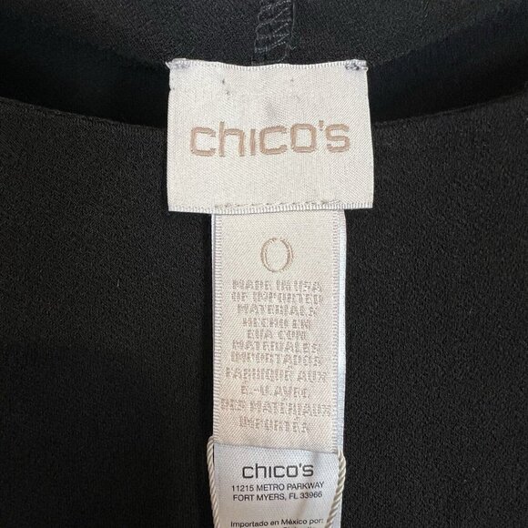 Chicos Small Black Dress Convertible Wear 3 Way Styling Solid Cape NWT $119 - Picture 6 of 13